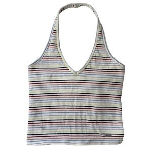 hollister striped halter top